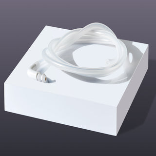 White Elvie Wave tubing outlet on a dark background