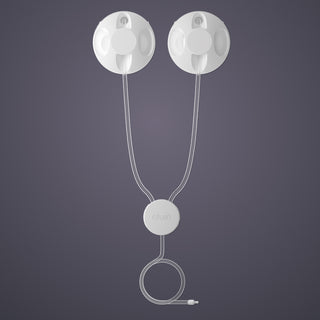 White Elvie Stride double connector on grey background
